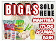 Bigas and Rice for sale Signage