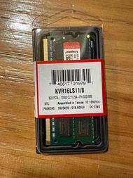Kingston 8GB DDR3 1600筆記型記憶體(KVR16LS11/8)