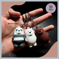 GANTUNGAN Keychain We Bare Bears Cute Keychain Keyring Panda Ice Bear Grizzly Souvenir Gift WBB Edition