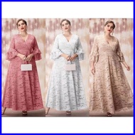 ◙ ✎ ㍿ plus size elegant lace maxi dress ninang dress