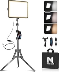 1-Pack LED Video Light Kit, NiceVeedi Photography Lighting Kit, 2800-6500K Dimmable Studio Light wit