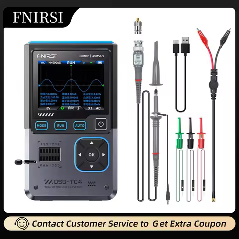 FNIRSI DSO-TC4 Digital Oscilloscope With 2.8-inch TFT Color Screen 10MHz Bandwidth 1500mAh TYPE-C Mu