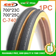 1pc CST tyres C-740 Road bike tire 700C Bike bicycle tires 700x23C 25C ultralight retro yellow side station wagon Road tire Cycling Parts