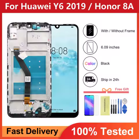 6.09'' For Huawei Y6 2019 LCD Y6 Pro 2019 Display MRD-LX1F Touch Screen Replacement For Honor 8A LCD