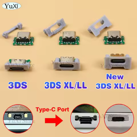 USB Type-C Charging Port For 3DS New 3DS XL LL Game Console Charge Socket Interface Connector Type C