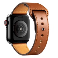 [HOT JUXXKWIHGWH 514] สายหนังสำหรับ Apple Watch Band 44มม. 40มม. 42มม. 38มม. 45มม. 41มม. Smartwatch อุปกรณ์เสริมสร้อยข้อมือ IWatch Series 7 3 4 5 6 Se