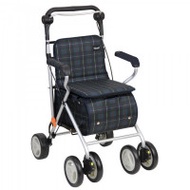 日本TacaoF 綠色格仔助行手推車 (附扶手)|助行車 SIST01-GR - 訂購產品
