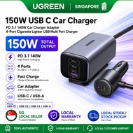 UGREEN 150W USB C Car Charger, PD 3.1 140W Car Charger Adapter Fast Charging 4-Port Cigarette Lighte