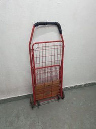 紅色摺疊式購物車