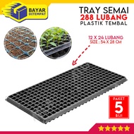 {Paket 5 Biji] Tray Semai 288 Lubang Bibit Benih Hidroponik Tebal Traypot Trai Pot Cabe Cabai Rawit 