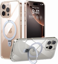 TORRAS Magnetic Ostand for iPhone 16 Pro Max Case [Anti-Yellowing][Sturdy Stand & Ring Holder][Fit f