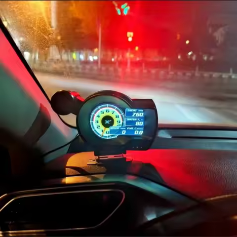 LUFI XF Car Gauge OBD2 Digital Turbo Boost Water Oil Temperature RPM Fuel Level Speed EXT Oil Meter