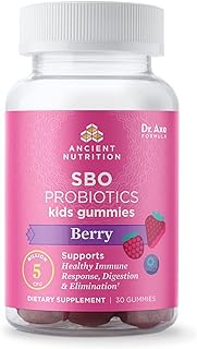 Probiotics for Kids by Ancient Nutrition, Kids Probiotics Gummies, Berry, Supports Gut Health, 5B CFUs/Serving, Reduces Occasional Bloating and Constipation, 30 Count