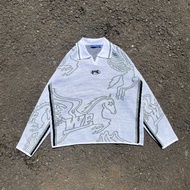 WP Company - Knitwear BOXY Pony White Football Knit Unisex Sweater / Men's & Women's Knitted Sweater