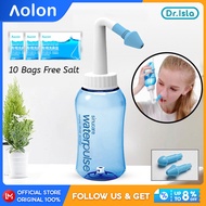 Aolon x DR.Isla  YT300 Water pulse 300ml Nasal Wash +10 Bag 2.7g Nose Antibacterial Powder Washing Salt Nose Clean Bottle Cleanser for Adult Allergic Rhinitis, Sinus, Daily Nasal Rinsing Nose Care Tools