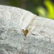 小巧愛心純金耳環 K24 Pure Gold Heart 純金造型耳釘 單只販售