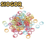 SIOGOR 100Pcs  Markers Rings, Metal Curved Open Crochet  Markers, Durable Colorful Metal  Markers Fo