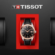 TISSOT T927.407.46.051.00 T9274074605100 GENTLEMAN POWERMATIC 80 SILICIUM 18K GOLD BEZEL Leather Strap Black *Original