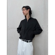 Long-Sleeve Sweater with Thick Metal Zip Turn-down Collar 67PERCENT / 67% - HEATHER TRACK KNIT