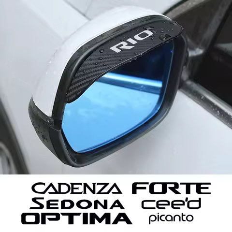 Car Rearview Mirror Rain Eyebrow Visor Sticker Accessories For Kia Rio Picanto Ceed Forte Optima Sed