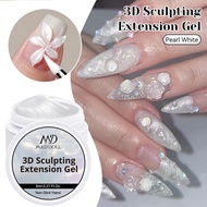 Maddoll 3D Nail Art Painting Pearl White Non Stick Hand Solid Extension Nail Gel DIY Painting Manicu