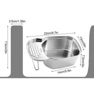 Kitchen Sink Strainer Basket, Multipurpose Corner Sink Strainer Food Catcher Leftovers Garbage Storage, 304Stainless Steel Drain Basket