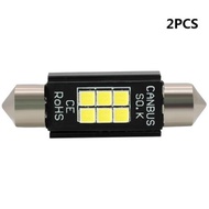 2PCS 41MM 3030 6 SMD FESTOON DOME CAR LIGHT LAMP BULB 12V-24V WHITE (WHITE)