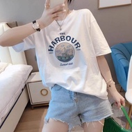 Large Size Short-Sleeved T-Shirt Top Short T Women's Loose Tops Sisters Dress Girlfriends Pure Cotto