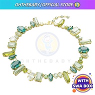 Swarov. Women's Necklace Gema necklace Green Gold-tone plated Necklace