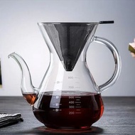 玻璃咖啡細嘴壺  800ml Glass Pot with handle Pour Over Coffee Maker高硼玻璃咖啡壺細嘴壺手沖壺