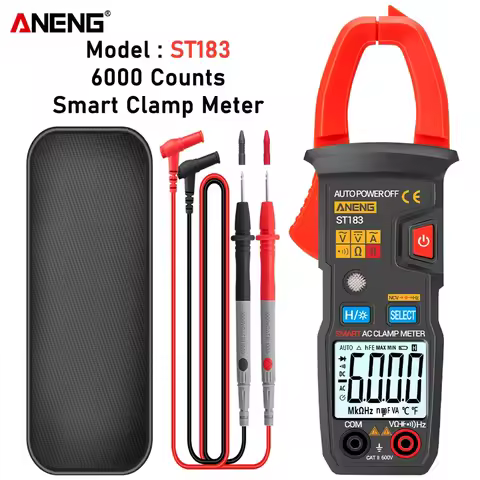 ANENG ST183 Digital Clamp Meter 6000 Counts True RMS Multimeter AC/DC Voltage Tester 600A Ammeter Pl