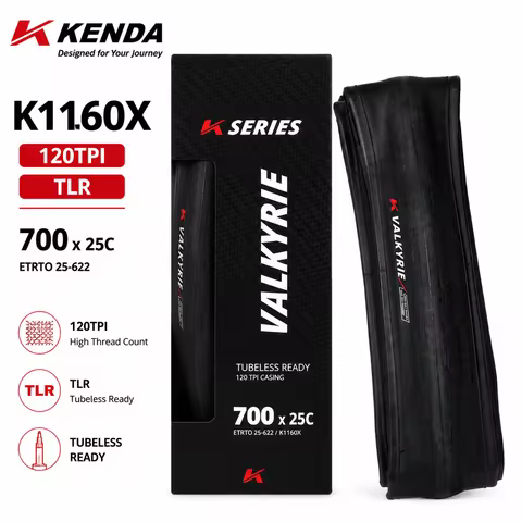 KENDA K1160X Valkyrie 700x25C Road Bike Tire 120TPI TLR Tubeless Ready Folding Bicycle Tyre Racing C