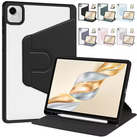 For Honor Pad X9a 11.5 inch 2025 Case ELN2-W29 Rotating With Pencil Holder Acrylic Back Funda Honor 