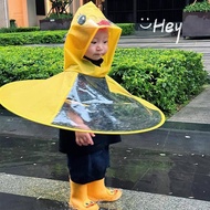 baju hujan tebal tahan lasak baju hujan perempuan Jas hujan piring terbang itik kuning kecil topi pa