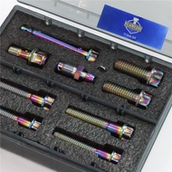 ไร้ที่ติ-Ti Gr5ไทเทเนียม Brembo 4ก้านเบรกคาลิปเปอร์ Bolt Banjo Bolt Caliper Pin M8 M10มีสินค้าจำหน่า