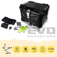 EVO 45L Motorcycle Aluminium Top Box (Black)