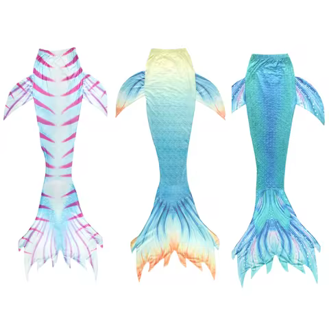 Mermaid Cosplay Swimsuit Girls Beach Pool Party Costume Swimming Bathing Suit Mono Fins Artistic Pho