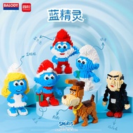 Cartoon The Smurfs Balody Mini Blocks Small Bricks Anime Building Collection Toy Juguetes Auction Fi
