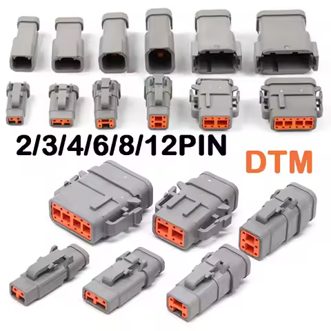 5/20/100 Sets 2-12 Pin Way Deutsch DTM Series Connector 2P 3P 4P 6P 8P 12P Male Female Docking Harne