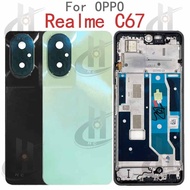 For OPPO Realme C67 4G RMX3890 Battery Back cover Housing middle frame + Button + LCD Front frame + 