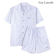 Guy Laroche ชุดนอนคอปก แขนสั้น ขาสั้น พิมพ์ลาย เนื้อผ้าคอตต้อน ผิวสัมผัส นุ่ม ใส่สบาย JPC5971S6LB