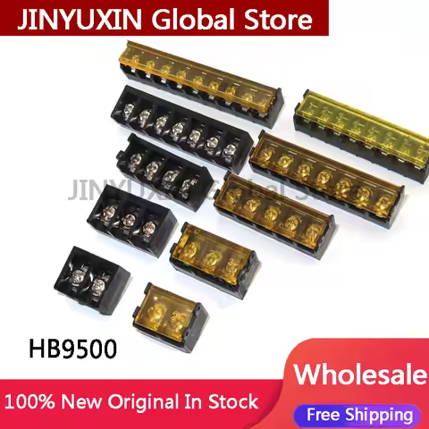 20Pcs HB9500 With lid With Cover 2P 3P 4P 5P 6P 7P 8P 9P 10P fence style terminal block spacing 9.5m