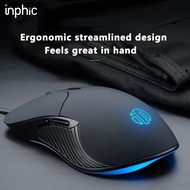 Inphic B1 B2 Wired Gaming Mouse 6 Buttons Macro 200-8800DPI Ergonomic Programmable Optical Mice Sile
