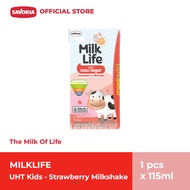 MilkLife UHT Kids Strawberry Milkshake - Susu Rasa Stroberi 115ml