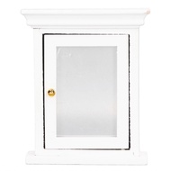 Keaostore Dollhouse Mini Mirror Cabinet 1:12 Miniature Mirrored White Bathroom