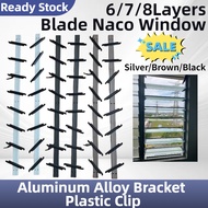 Blade Window Naco(1pair/2pcs) Black /Brown 6/7/8Layers Blade Metal Louvres Window Tingkap Nako Alumi