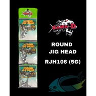 SAWA-D Round Jig Head RJH106 (5g / 7g) | Made with BKK Hooks | Forged | Ringed | Strong