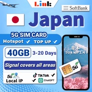 Japan sim card 【daily 500M/800M/1GB/2GB】Softbank sim card 3-20days 4G/5G high speed data 日本上网卡
