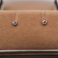 Pt900 Platinum Total 0.1ct Japanese Natural Diamond Stud Earrings