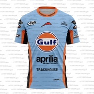 2025 Motorcycle Racing Aprilia TRACKHOUSE Team Uniform Fan Sportswear Men's Breathable Round Neck Sh